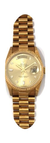 Rolex 18k Day-Date (Unpolished) Diamond ...