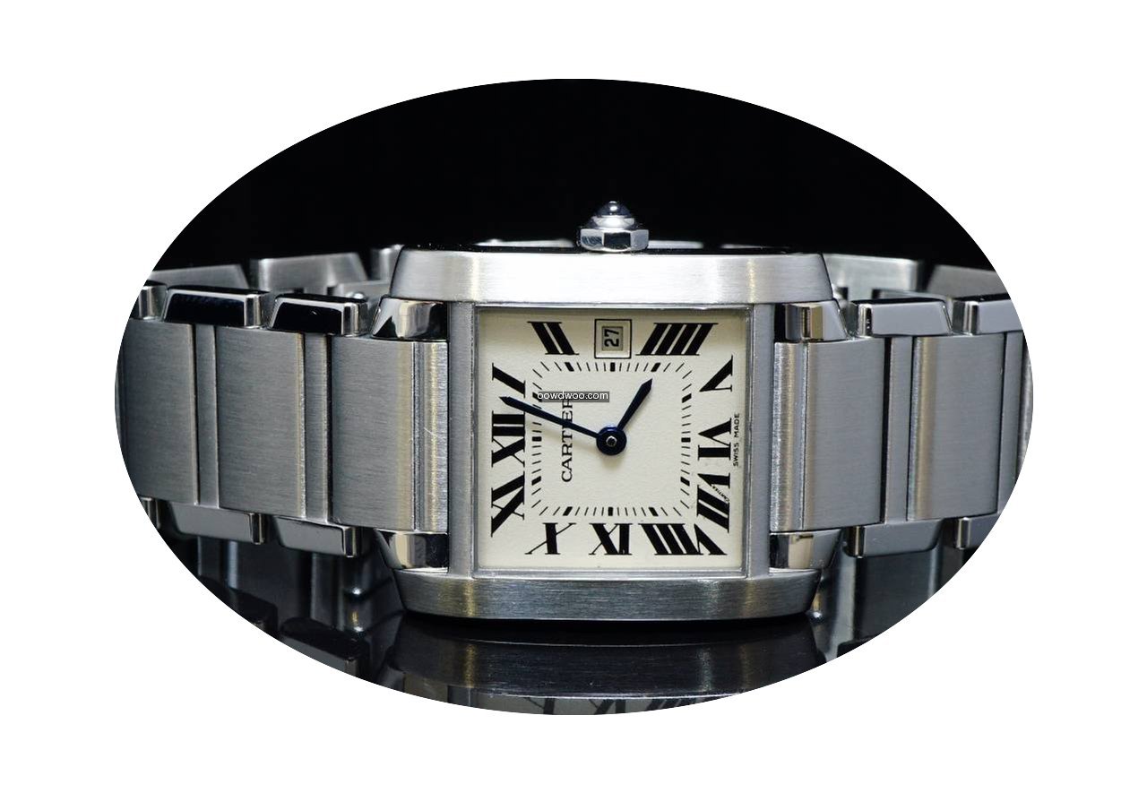 Cartier Mid Size Steel Tank Française, ...