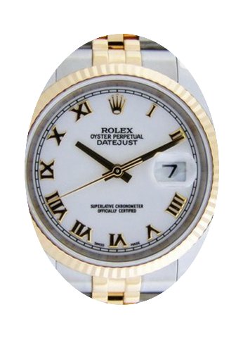 Rolex Datejust 36 116233-WHTRFJ White Ro...