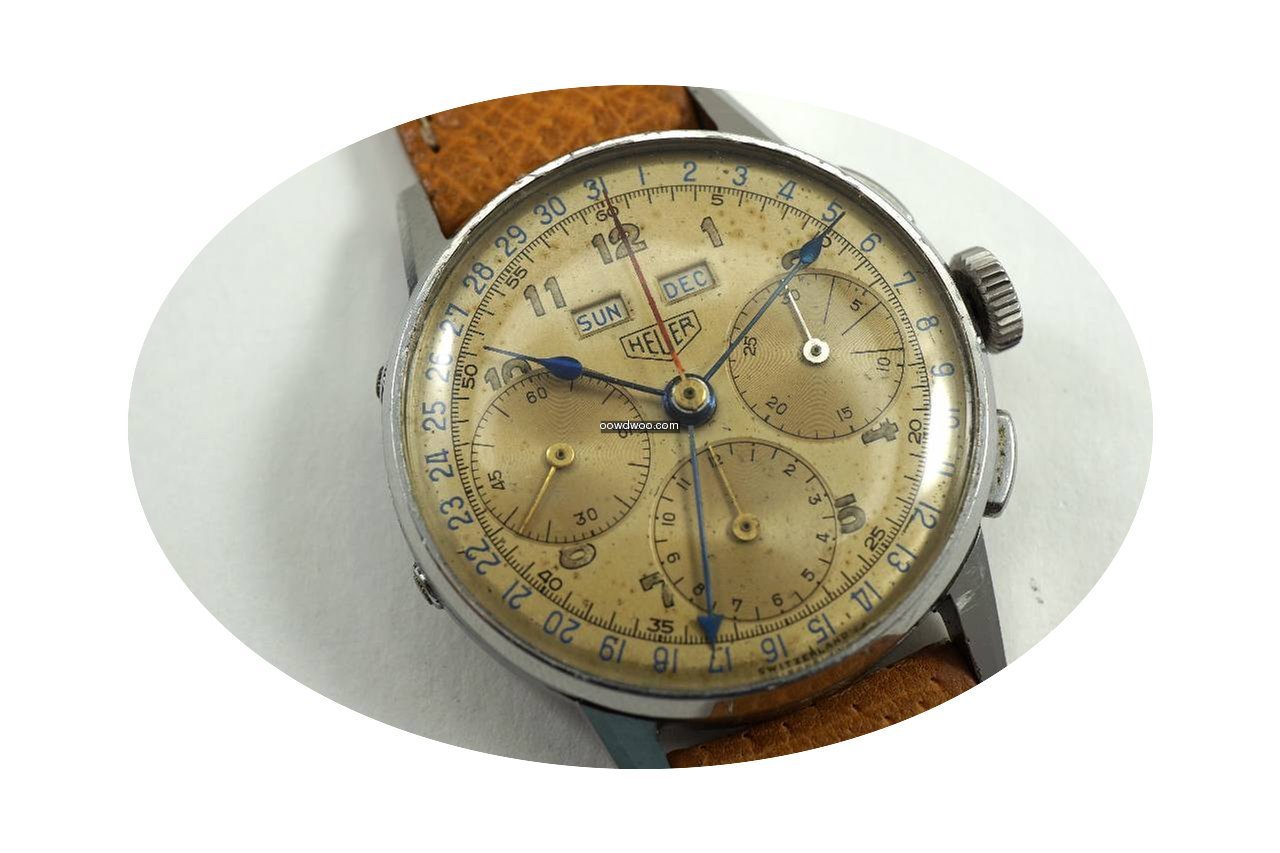 Heuer Rare early Triple Date Calendar 25...