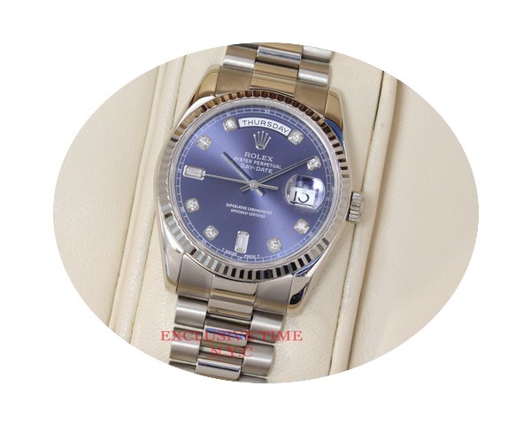 Rolex Day-Date 36mm Factory Blue Diamond...