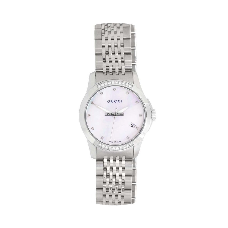 Gucci Mother of Pearl & Diamond G-Timele...