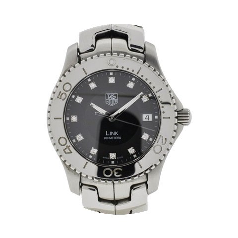 TAG Heuer Link Stainless Steel Black Dia...