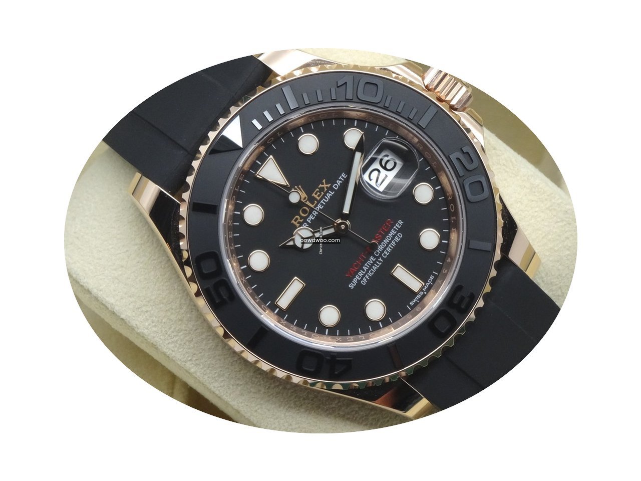 Rolex YACHTMASTER ROSE GOLD RUBBER 40MM ...