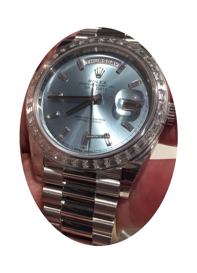 Rolex 228396tbr Platinum Day Date Diamon...