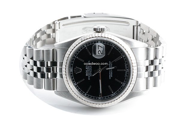 Rolex Mens 16234 Datejust - Black Stick ...