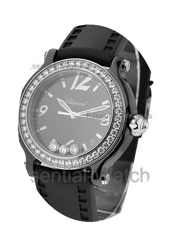 Chopard Happy Sport Black Ceramic with D...