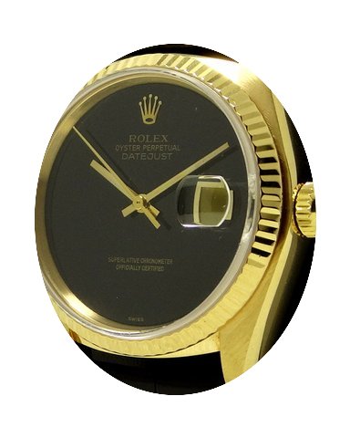 Rolex Datejust 18k Yellow Gold, Black On...