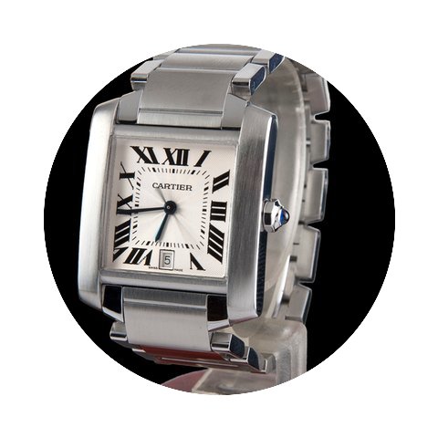 Cartier tank frances steel men size...