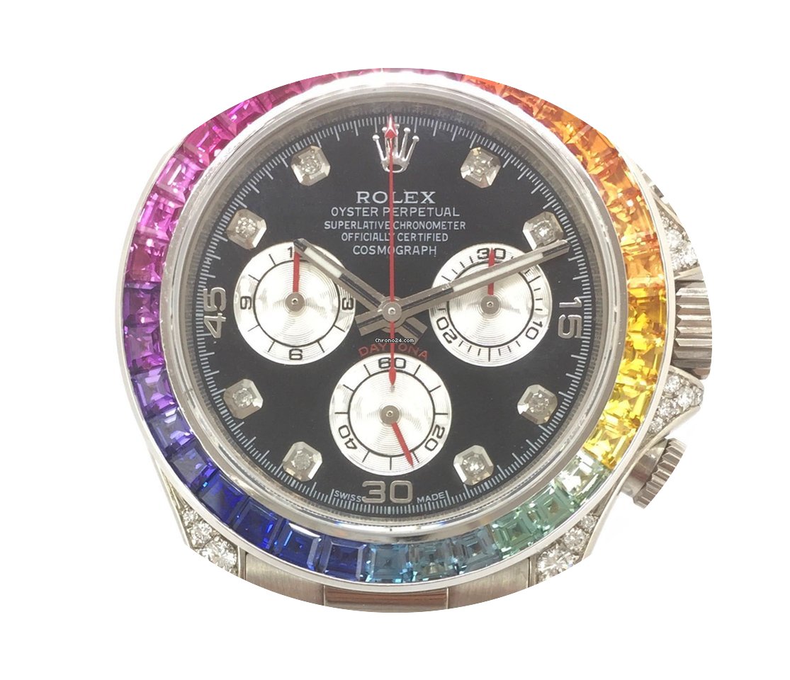 Rolex Daytona Weißgold Rainbow Aftermar...