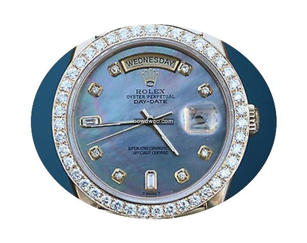 Rolex Mens President Blue Mother Of Pear...
