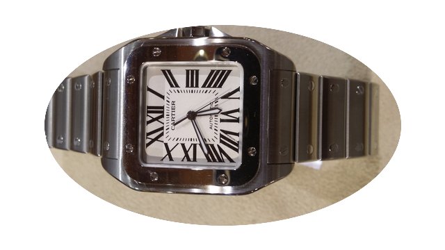 Cartier Santos 100 Steel On Bracelet Men...
