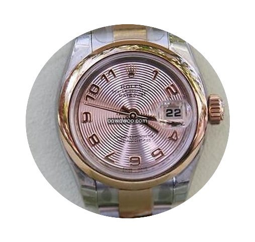 Rolex Ladies Datejust Watch Rose Gold St...