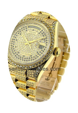 Rolex Used Yellow Gold Super President F...