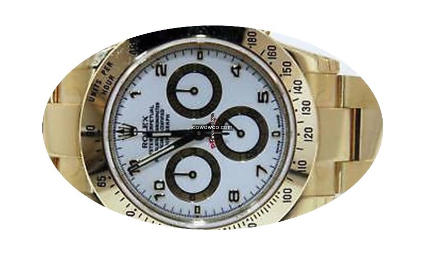 Rolex Mens 18k Gold 116528 Chronograph D...