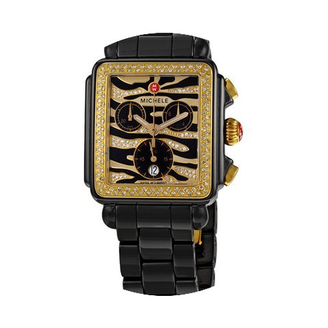 Michele Deco Safari Cheetah Black Cerami...