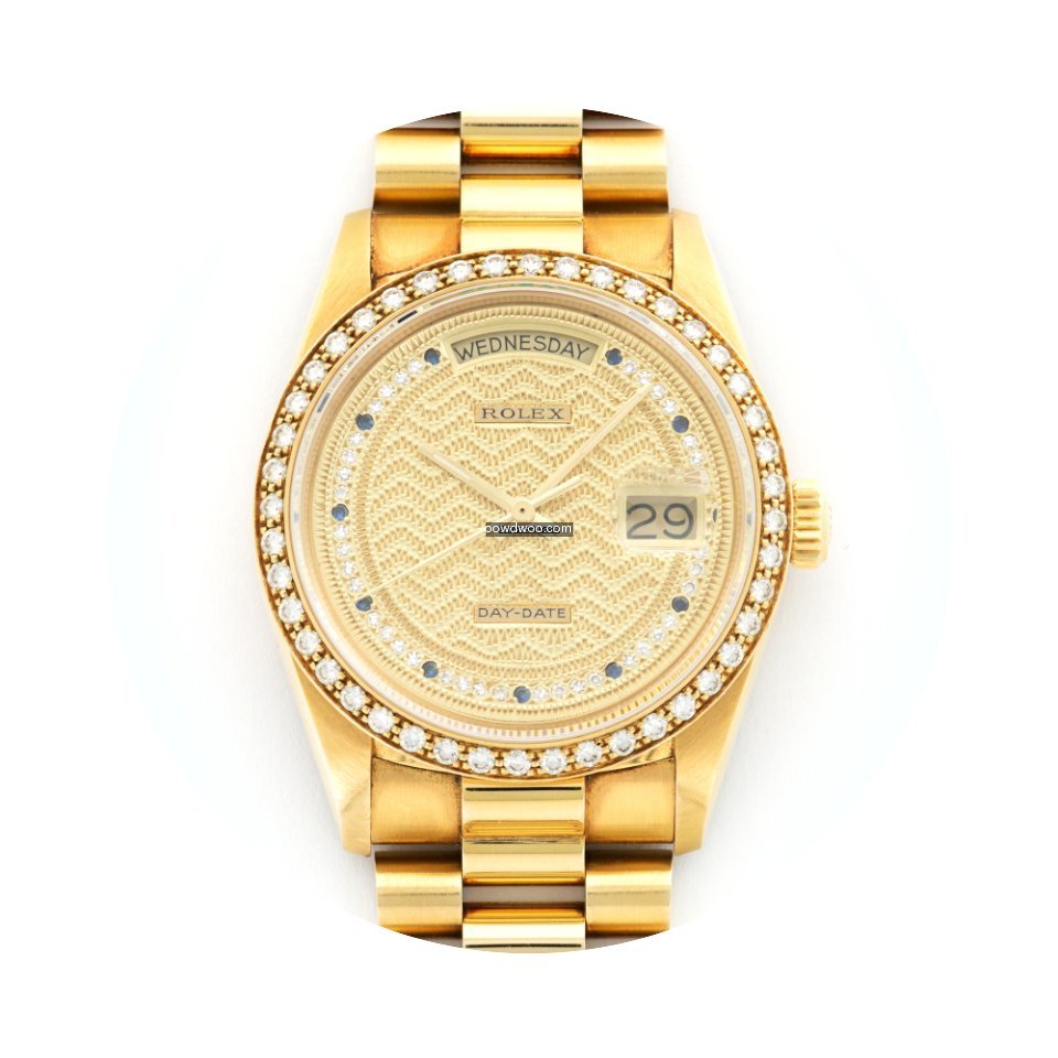 Rolex Yellow Gold Day-Date Diamond Watch...