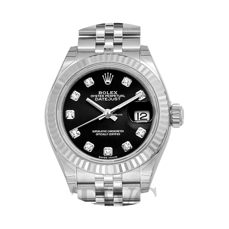 Rolex Lady-Datejust 28 Black 18k White G...