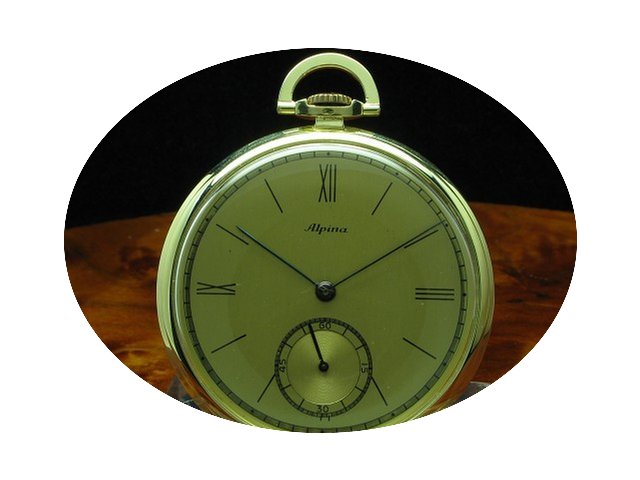 Alpina 14kt 585 Gold Open Face Anhängeu...