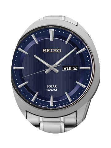 Seiko SNE361P1 Solar Herrenuhr 100M 43mm...
