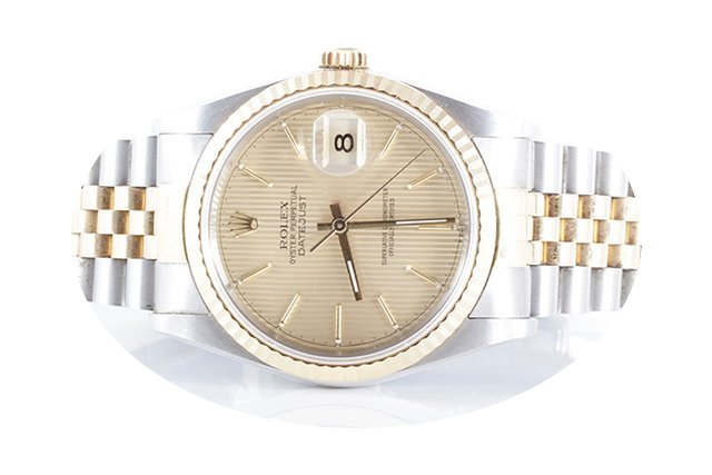 Rolex Mens 18k/SS Datejust - Champagne T...