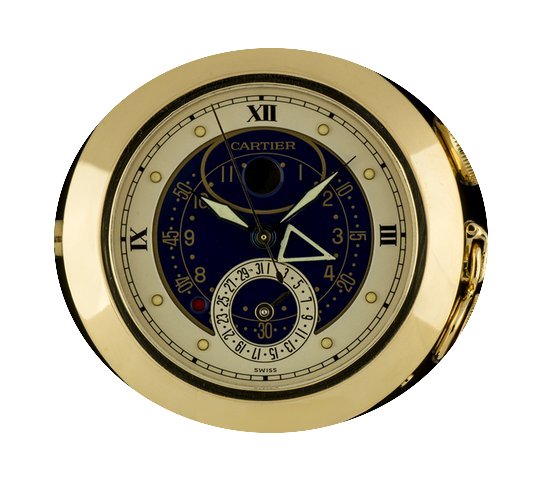 Cartier 18k Y/G Pasha Moon Date Alarm Gr...