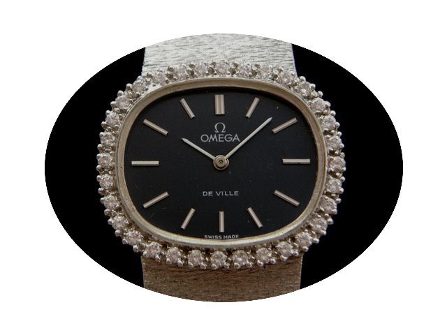 Omega 18k White Gold With Diamonds...