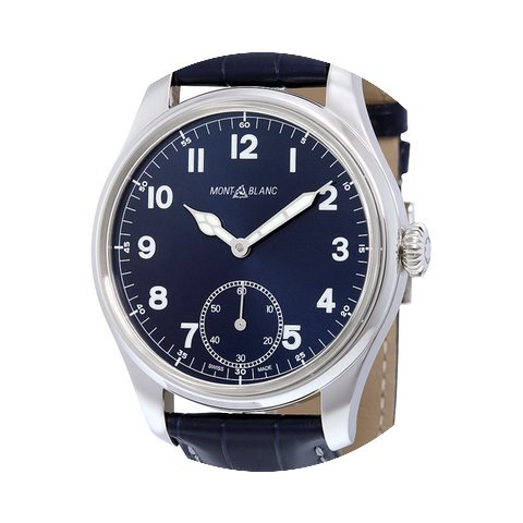 Montblanc 1858 Blue Dial Blue Leather Me...