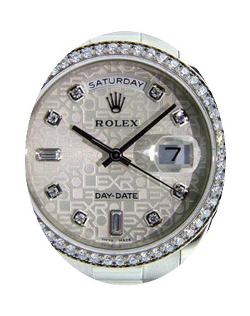 Rolex Day-Date 36 118346-SVJDP Silver Ju...