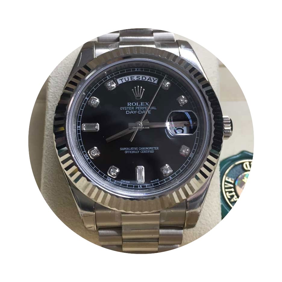 Rolex Day-Date II 18K White Gold/Black D...