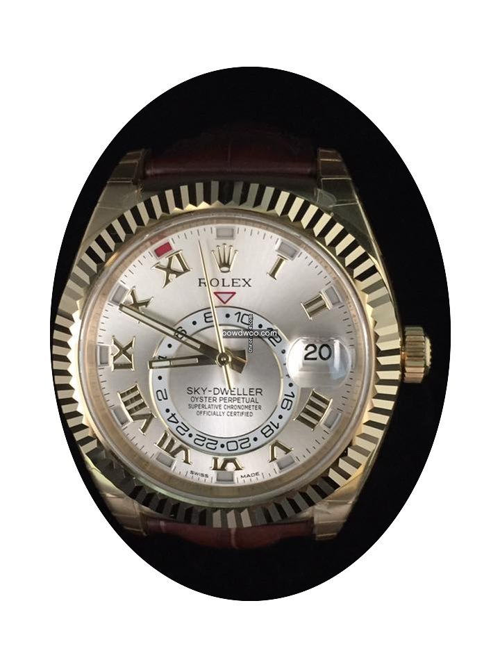 Rolex 326138 Sky-Dweller Yellow Gold Sil...