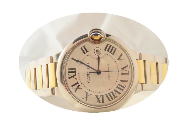 Cartier Ballon Bleu 18k Steel Gold BigSi...
