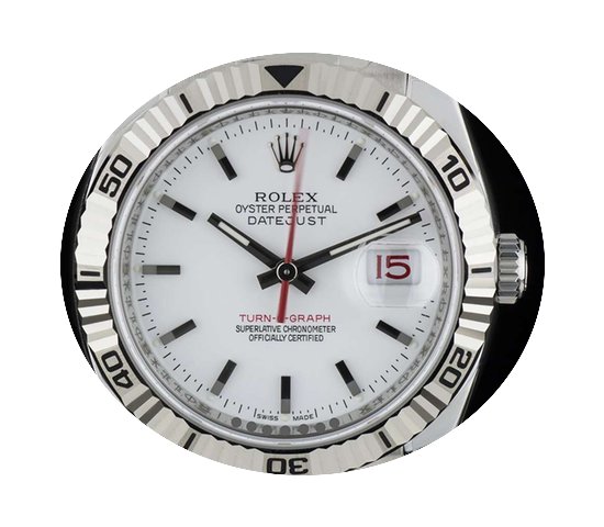 Rolex S/Steel O/P White Dial Turn-O-Grap...