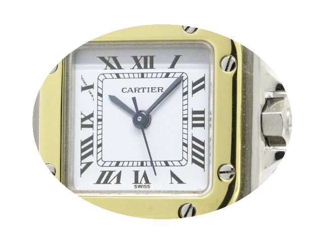 Cartier Santos Galbee 18k Gold Steel Aut...