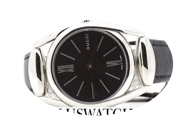 Gucci Horsebit Black Dial Black Leather ...