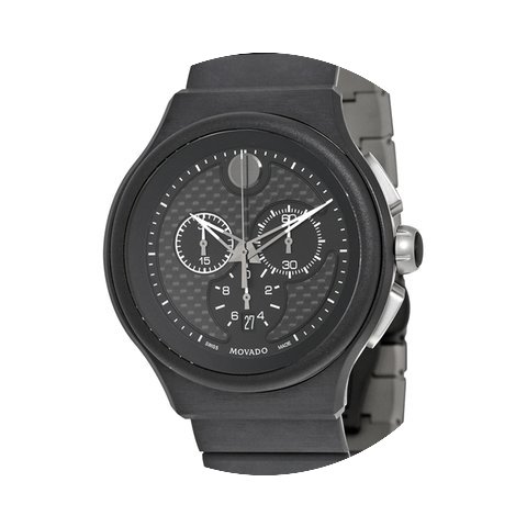 Movado Parlee Black Carbon Fiber Dial Me...