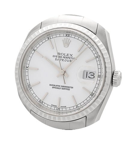 Rolex Datejust Steel Fluted Bezel White ...