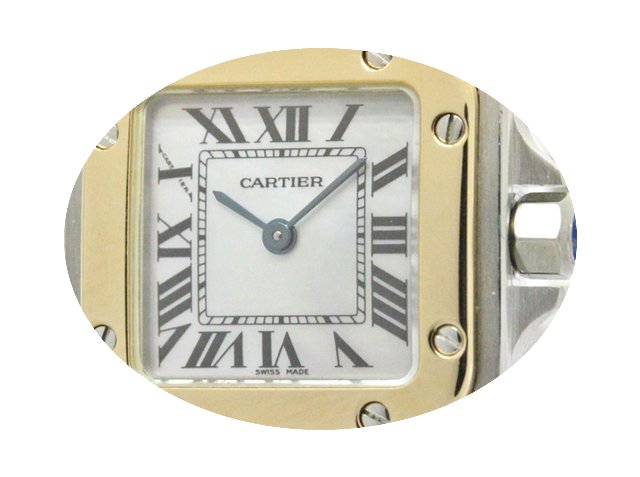 Cartier Santos Galbee Mop Dial 18k Gold ...