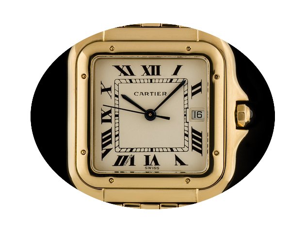 Cartier 18k Yellow Gold Cream Roman Dial...