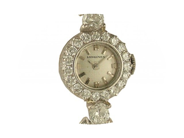 Longines Vintage 950 Platin Diamond 3,7c...