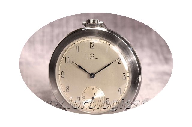 Omega Art Deco Steel Pocket Watch Cal. 3...