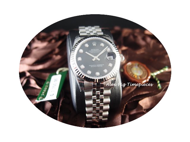Rolex Datejust 178274 Boy Size Black Dia...
