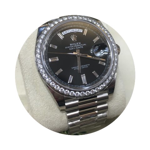 Rolex 228349RBR Day-Date 40 Baguettes Bl...