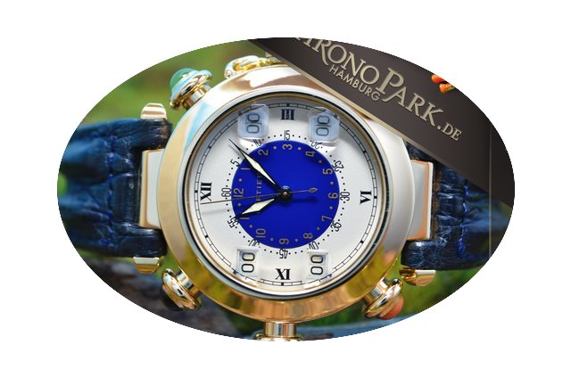 Cartier 18kt Pasha Golf mit Box und Papi...
