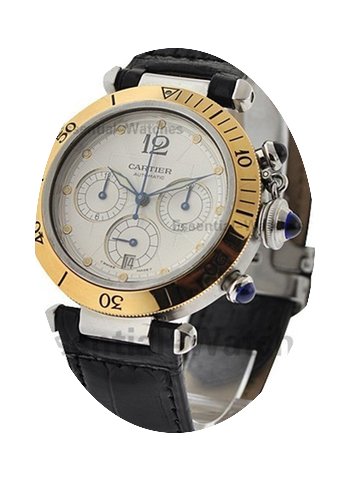 Cartier 38mm Pasha Chronogrpah 2 Tone Au...