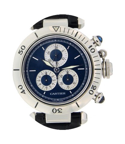 Cartier Pasha 1352 Steel, Leather, 35mm...