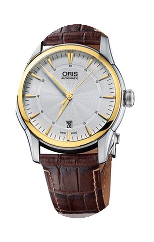 Oris Artelier Date Gold Plated Brown Lea...