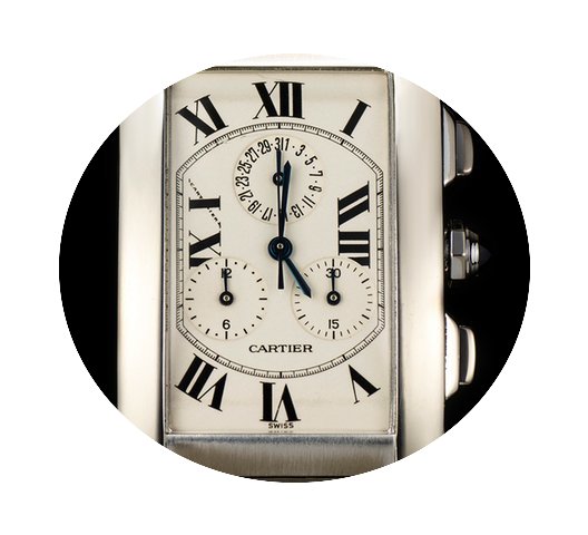 Cartier 18k W/G Tank Americaine Chronofl...