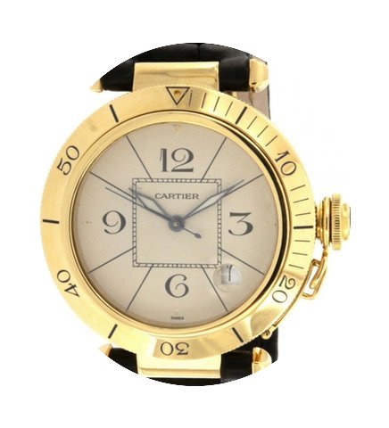 Cartier Pasha W3004856 Yellow Gold, Leat...