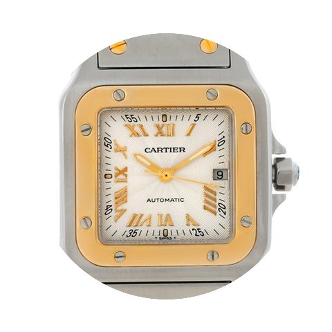 Cartier Santos Galbee Large Steel 18k Ye...
